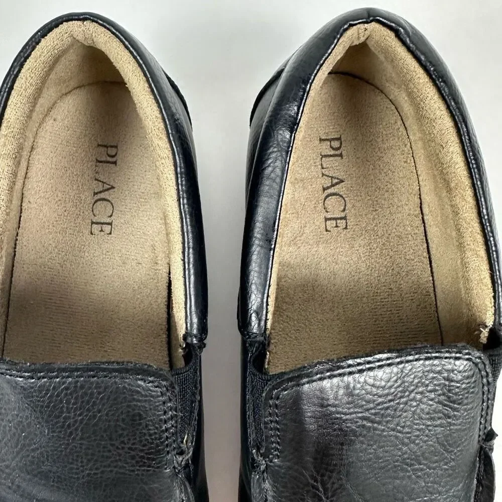 Children's Place Boys Black Slip On Dress Shoes size 1
